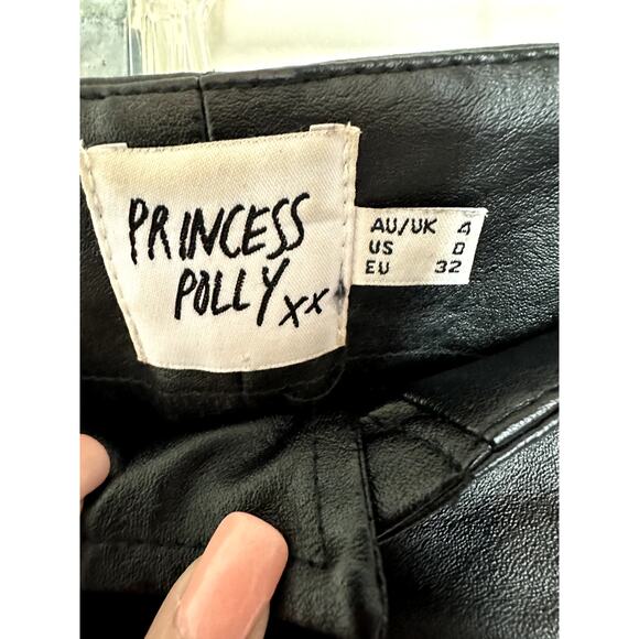 Princess Polly 0 Leather Bell Bottom Pants - Picture 2 of 3